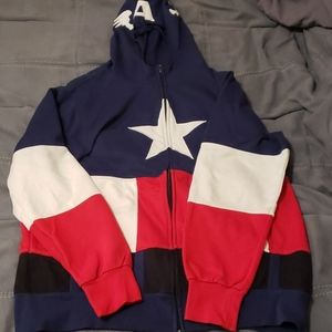 CAPTAIN AMERICA ZIP UP MASKED HOOD
